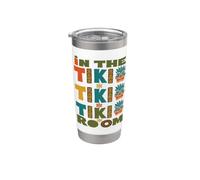in The Tiki Adventure Theme Park Tropical Totems Graphic Vaso térmico de acero inoxidable de doble pared