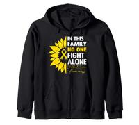 In This Family No One Fight Alone Childhood Cancer Awareness Sudadera con Capucha
