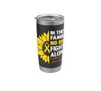 In This Family No One Fight Alone Childhood Cancer Awareness Vaso térmico de acero inoxidable de doble pared