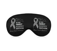 In This Family No One Fights Alone Brain Cancer Awareness Ribbon Sleep Masks Eye Cover Blackout con correa elástica ajustable Night Blindfold para mujeres, hombres, yoga, viajes, siesta