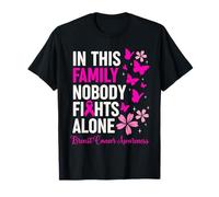 In This Family Nobody Fights Alone Breast Cancer Awareness Camiseta