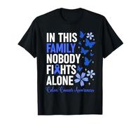 In This Family Nobody Fights Alone Colon Cancer Awareness Camiseta