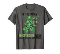 In This Family Nobody Fights Alone Kidney Disease Awareness Camiseta