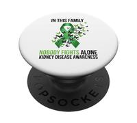In This Family Nobody Fights Alone Kidney Disease Awareness PopSockets PopGrip Adhesivo