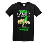 In This Family Nobody Fights Alone Team Gastroschisis Warrior Support Gastroschisis Warrior Gifts Men's T-Shirt Unisex Black Cotton Print tee Shirts XXL