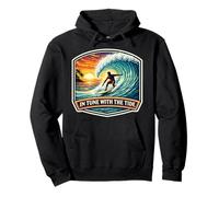 In Tune with The Tide Surfer Surfing Surfboard Cita Vintage Sudadera con Capucha