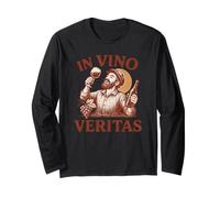 In Vino Veritas - Diseño vintage para amantes del vino con cita latina Manga Larga