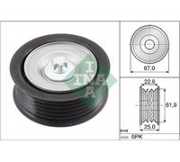 INA 532 0866 10 Polea inversión / guía correa poli V