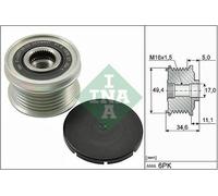 INA 535 0155 10 Rueda libre de alternador para VW Polo V Hatchback (6R1, 6C1)