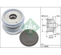 INA 535 0343 10 Embrague de Alternador Piñón Libre para Audi,Cupra,Ford,Seat ,