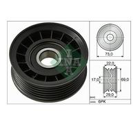 INA Rodillo Guía De Correa Poly V Para Ford Fiesta VI Ecosport 1.0