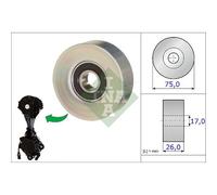 INA Rodillo Guía De Correa Poly V Para Peugeot 207 CC WD_ 1.6 16V