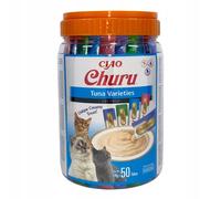 Inaba Cat Churu 50 x 14 g (700 g) Delicia cremosa para gatos, mezcla con atún