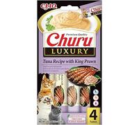 Inaba Cat Churu Luxury 4 x 14 g (56 g) Delicia cremosa para gatos: atún y gambas
