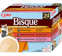 INABA Cat Ciao Bisque alimento complementario para gatos sopa crema con pollo, ternera y pescado 24x40g