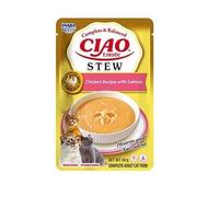 INABA Cat Ciao Stew - guiso cremoso para gatos con sabor a pollo y salmón, 40 g