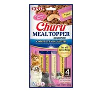 INABA Chiuru Treats For Cats Meal Toppers - Receta de Atún y Salmón (4 x 14 g) / Relleno de puré suave y cremoso, delicioso y sano, natural, sin cereales