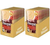 INABA Churu Bisque Gatos - Receta de Atún - Puré Cremoso y Saludable - Sin Cereales, Conservantes, Colorantes - Sólo 16 Calorías - 480g (12 x 40g) (Paquete de 2)