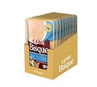 INABA Churu Bisque Gatos - Receta Saludable de Atún - Puré Cremoso - Sin Cereales, Conservantes, Colorantes - Sólo 16 Calorías - 480g (12 x 40g)