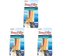 INABA Churu Filet - Snacks para Gatos para la alimentación Manual, golosinas para Gatos en prácticas porciones, Filete de atún en Caldo con Calamar, 15g/1 Pack (Paquete de 3)