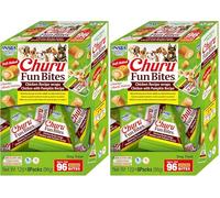 INABA Churu Fun Bites- Deliciosa Comida con Relleno Húmedo para Perros con Pollo, Calabaza y atún - Rica en nutrientes para Perros, 96 Gramos (12g x 8) (Paquete de 2)
