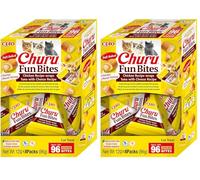 INABA Churu Fun Bites Gatos - Alimento de Pollo, Atún y Queso - Premios Saludables del tamaño de un bocado, Cremoso por Dentro y Suave por Fuera - Sin Conservantes ni Colorantes - 96g (8x12g)