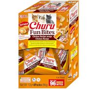 INABA Churu Fun Bites Gatos - Receta Saludable de Pollo - Golosinas Crujientes y Cremosas - Pequeña y Práctica Porción - Sin Cereales, Sin Colorantes Sin Conservantes - 96g (8x12g)