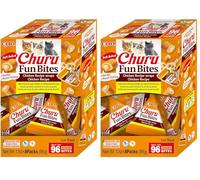 INABA Churu Fun Bites Gatos - Receta Saludable de Pollo - Golosinas Crujientes y Cremosas - Pequeña y Práctica Porción - Sin Cereales, Sin Colorantes Sin Conservantes - 96g (8x12g) (Paquete de 2)