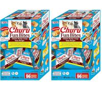 INABA Churu Fun Bites Snack para Gatos, bocados de Pollo con corazón de atún - 8 Paquetes de 12 g - Suave y cremoso - Comida para Gatos sin conservantes ni colorantes Artificiales, sin Granos