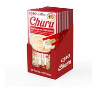 INABA Churu Gatos - Snacks Saludables - Receta de Atún con Cangrejo - Premios con Textura Cremosa - Sin Cereales, Conservantes, Colorantes - Sólo 6 Cal - 672g (48 Unidades x 14g)