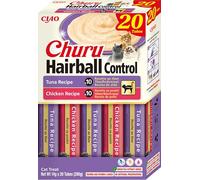 INABA Churu Hairball Control, Snack Pollo y Atún, 20 Sticks x 14g
