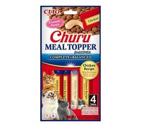 INABA Churu Meal Topper Gatos Adultos - Receta de Pollo, Alimento Completo y Equilibrado, Ideal para Mezclar con pienso, Relleno de puré, Delicioso y Sano, Natural, sin Cereales - 56g (4x14g)