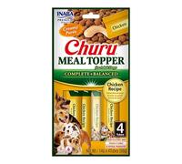 INABA Churu Meal Topper para Perros Adultos - Receta de Pollo - Alimento Húmedo Completo y Balanceado con Colágeno, Vitaminas y Minerales - Ideal para Mezclar con Croquetas 56g (14gx4)