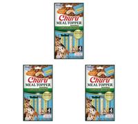 INABA Churu Meal Topper para Perros Adultos - Receta de Pollo con Queso - Alimento Húmedo Completo y Balanceado con Vitaminas y Minerales - Ideal para Mezclar con Croquetas - 56g (4x14g)