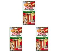 INABA Churu Meal Topper para Perros Adultos - Receta de Pollo con Ternera - Alimento Húmedo Completo y Balanceado con Vitaminas y Minerales - Ideal para Mezclar con Croquetas - 56g (4 Tubos x 14 g)