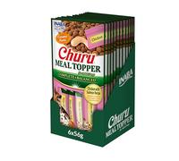 INABA Churu Meal Topper Perros Adultos - Receta Saludable de Salmón - Alimento Húmedo Completo y Balanceado con Vitaminas y Colágeno - Ideal para Mezclar con Croquetas - 672g (12x56g)