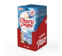 INABA Churu Pops Rico en Carne de Pollo y atún golosinas para Gatos, sin Cereales, sin azúcar, sin subproductos, 88% de Humedad, Solo 7 kcal por Tubo, Aperitivos Premium para Gatos de 60 g (12