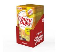 INABA Churu Pops Snack para Gatos en Barra de gelatina de Pollo - 12 Paquetes (48 Barras x 15 g) - Comida para Gatos Saludable y Sabrosa, Textura Suave - Snack para Gatos sin conservantes ni