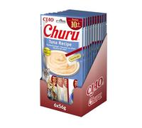 INABA Churu Senior Gatos - Deliciosos Snacks para Gatos Mayores 10+ años - Receta Saludable de Atún - Textura Suave y Cremosa - 672g (14g x 48 Tubos)