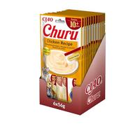 INABA Churu Senior Gatos - Deliciosos Snacks para Gatos Mayores 10+ años - Receta Saludable de Pollo - Textura Suave y Cremosa - 672g (14g x 48 Tubos)