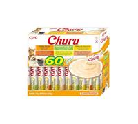 INABA Churu Snack para Gatos, Multipack Sabor Pollo, 60 Sticks x 14g | Snack Suave y Cremoso, Delicioso, Sticks para Lamer, Complemento para la Comida, Ingredientes Premium, Bajo en Calorías