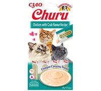 INABA Churu Sticks - Lickable Cat Treats To Feed From Hand - Delicious And Healthy Snack for Cats - Chicken & Crab
