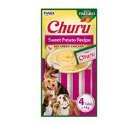 INABA Churu Sweet Potato, Snack Cremoso para Perros en Puré, 4 Tubos x 14g | Elaborado con Verduras, Snack para Chupar, Receta Sin Pollo, Sin Cereales, Ingredientes Premium, Bajo en Calorías