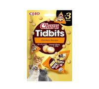 INABA Churu Tidbits Gatos - Receta Saludable de Pollo - Snack Tierno con Relleno Cremoso - Golosina Natural, Sin Cerales, sin Conservantes ni Colorantes - 36g (3 Packs x 12g)