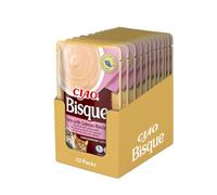 INABA Ciao Bisque, Alimento Húmedo, Atún y Salmón, Multipack 12 x 40g