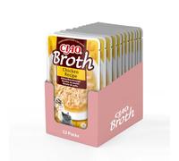 INABA Ciao Broth, Alimento Húmedo, Sabor Pollo, Multipack 12 x 40g | Caldo Ligero con Pollo Desmenuzado, Complemento y Guarnición para su Comida, Ingredientes Premium, Bajo en Calorías