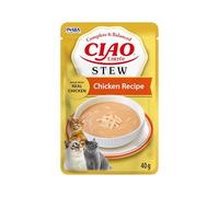 INABA Ciao Entrée Stew, Comida Húmeda para Gatos, Comida Completa con Tiras de Pollo, Rico y Cremoso Estofado Elaborado con Ingredientes Naturales, Alta Humedad, para Gatos Adultos, 1 x 40 g