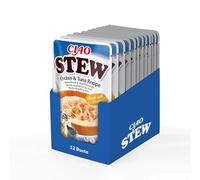 INABA Ciao Stew Gatos - Receta de Pollo con Atún - Guiso Saludable y Cremoso - Sin Cereales, Conservantes ni Colorantes - Bajo en Calorías - 480 g (12 x 40 g)
