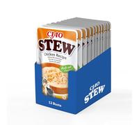 INABA Ciao Stew Gatos - Receta de Pollo - Guiso Saludable y Cremoso con Pollo - 100% Natural - Sin Cereales, Conservantes ni Colorantes Artificiales - Bajo en Calorías - 480 g (12 x 40 g)