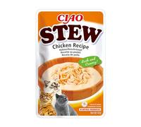 INABA Ciao Stew Gatos - Receta de Pollo - Guiso Saludable y Cremoso con Pollo - 100% Natural - Sin Cereales, Conservantes ni Colorantes Artificiales - Bajo en Calorías - 480 g (12 x 40 g)